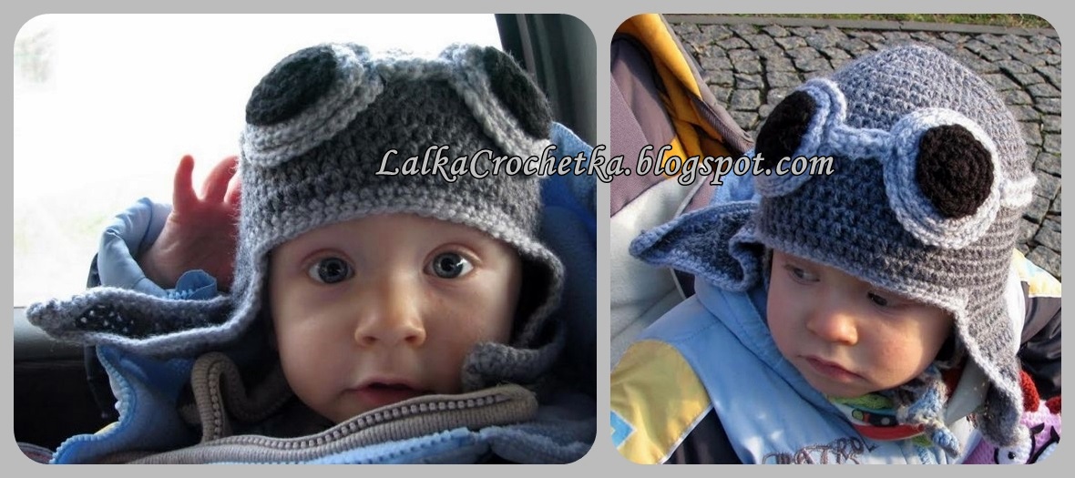 http://lalkacrochetka.blogspot.com/2014/01/pilotka-crochet-aviator-hat.html