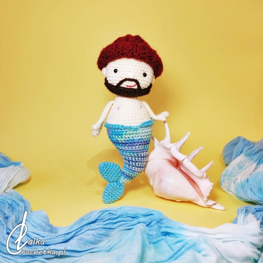 lalkacrochetka lalka syren syrenka dla chłopaka merman merboy mermaid