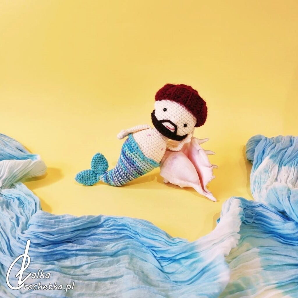 lalkacrochetka lalka syrenka chlopak szydelkiem spersonalizowana merman merboy mermaid doll handmade crochet 